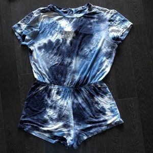 American Apparel Blue Tie Dye Romper